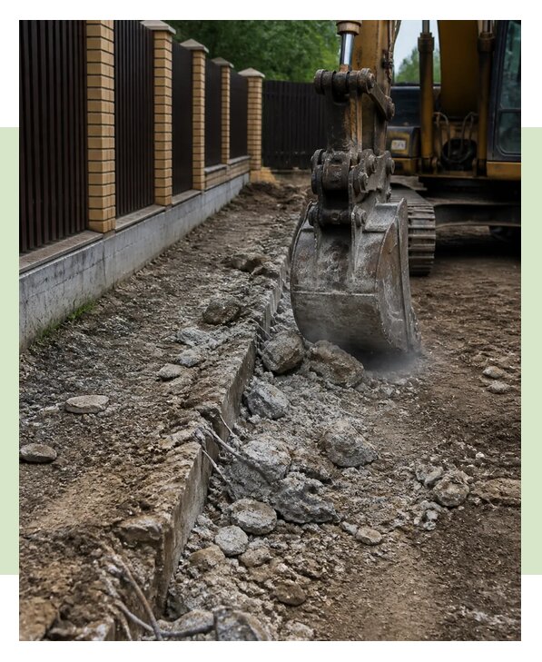 Демонтаж фундамента забора в Кингисеппе по цене от 6750 р. | ЗаборЭксеперт-Кгп